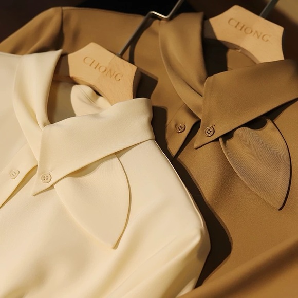 NWT Retro Style Chiffon Office Blouse Shirt Top Business Casual Both Colors - Picture 2 of 4